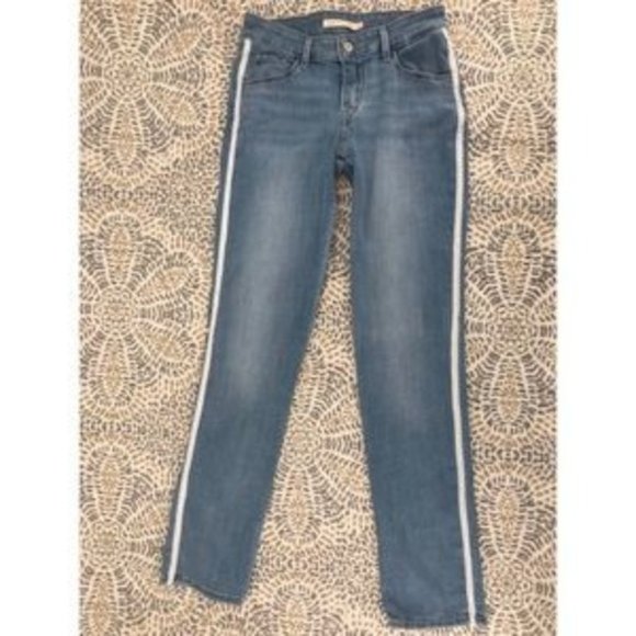 Levi's Classic Mid Rise Skinny Tuxedo Stripe Jeans - Picture 3 of 7